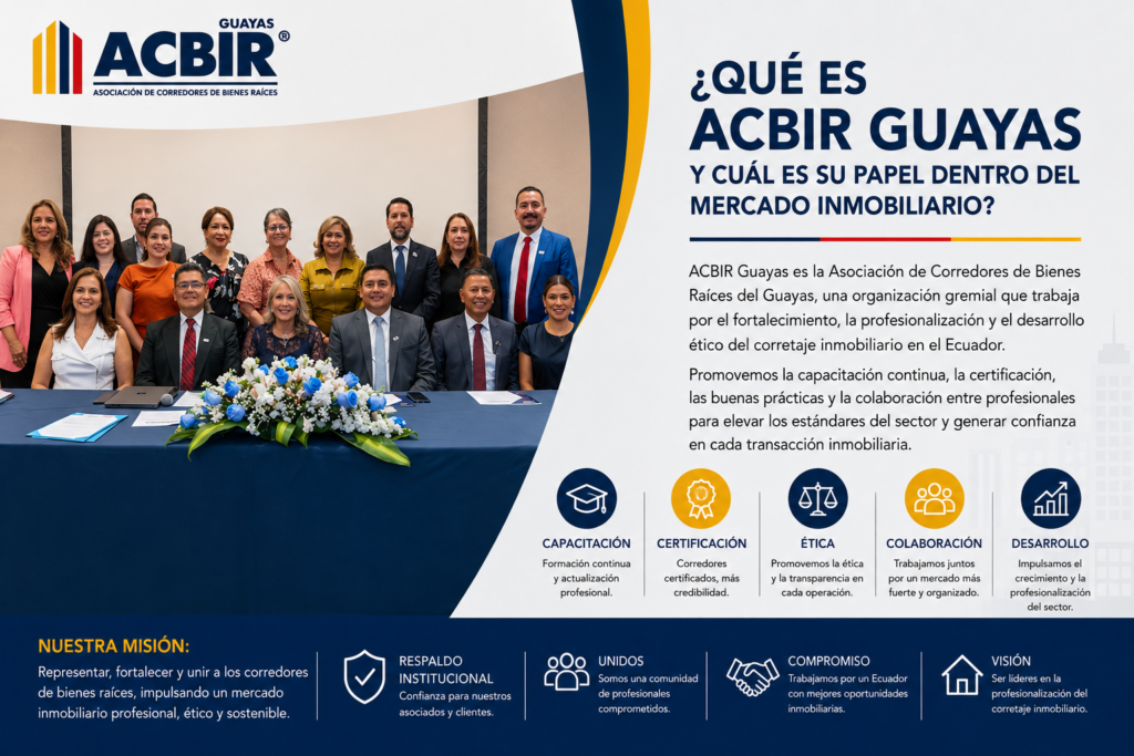 ¿Qué es ACBIR Guayas y cuál es su papel dentro del mercado inmobiliario?​